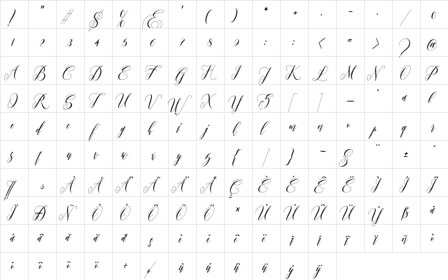 Twetter Regular  glyph index