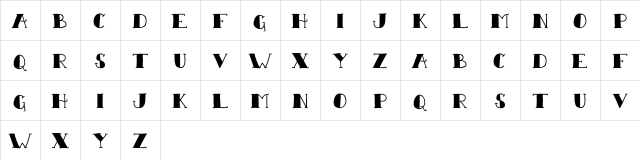 Sailor Scrawl Black Regular  glyph index