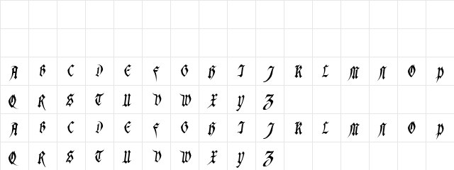 LoranCaps Oblique  glyph index