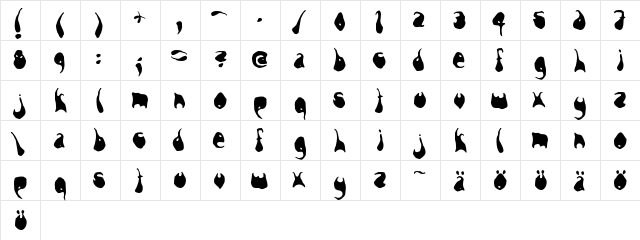 Snorks Regular  glyph index