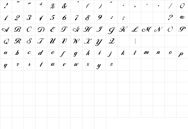 AL Libretto Regular  glyph index