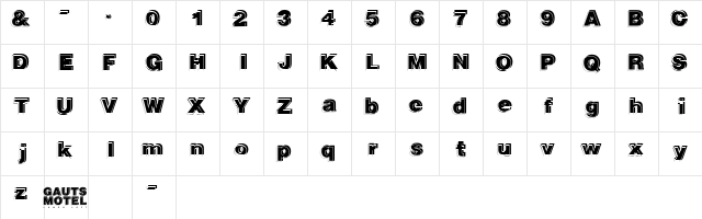GautsMotelLowerLeft Regular  glyph index