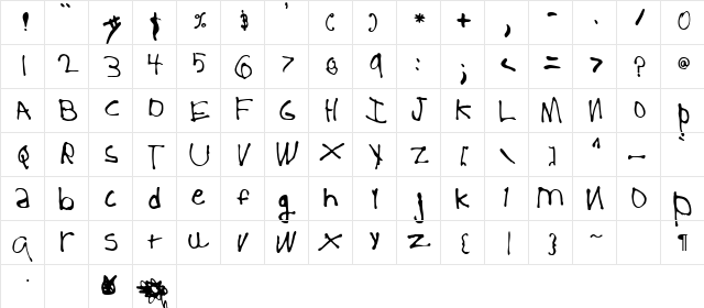 5 Year Old Regular  glyph index