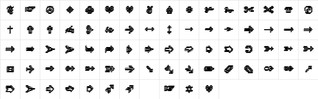 XRough14 Becker Regular  glyph index