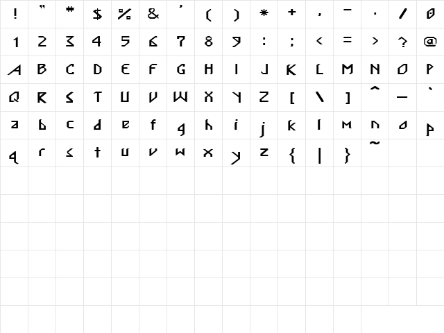Descent 2 Regular  glyph index