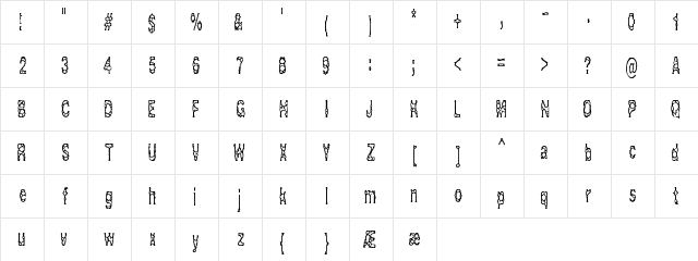 Acid Reflux BRK Regular  glyph index