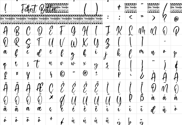 Finest Butter Personal Use Regular  glyph index