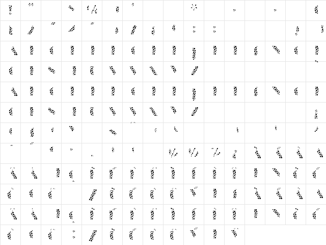 Manbow Dots  glyph index