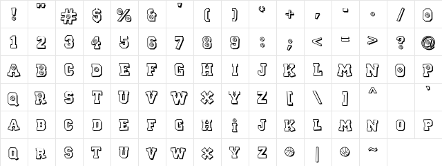 CK Sports Basketball Regular  glyph index
