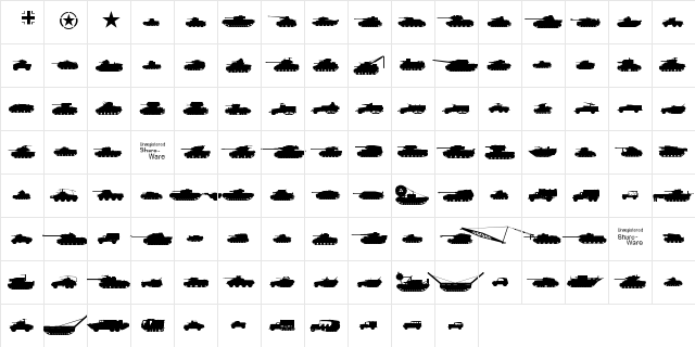 Tanks-WW2 Generic  glyph index