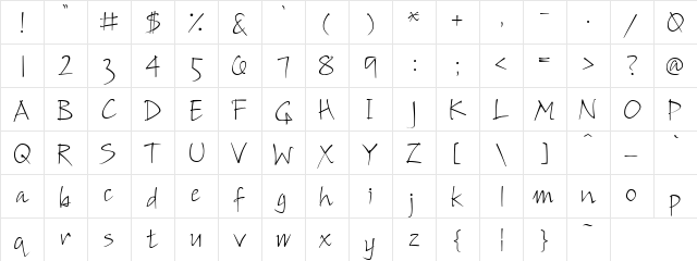 DJ Sketched Regular  glyph index