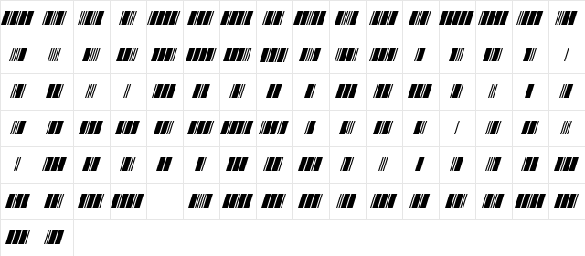 Morse Tech Regular  glyph index
