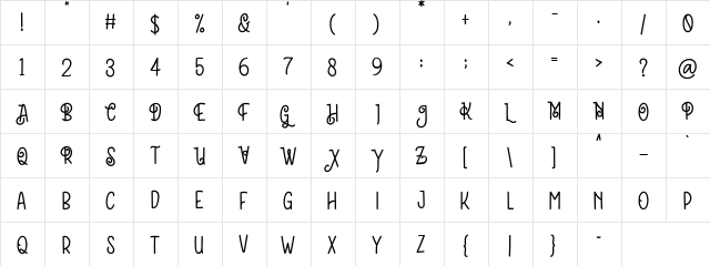 Carlinson Regular  glyph index
