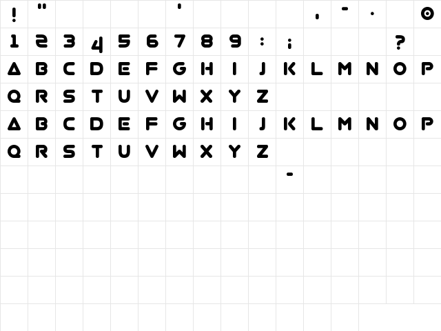 Virgo 01 Regular  glyph index
