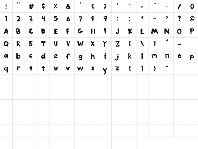 LD Sketch Regular  glyph index