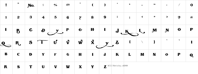 LHF Boston Truckstyle Regular  glyph index