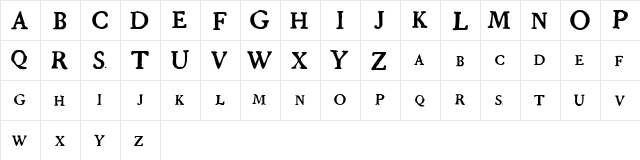 GrandjeanPW Regular  glyph index