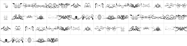 Ornaments soul Regular  glyph index