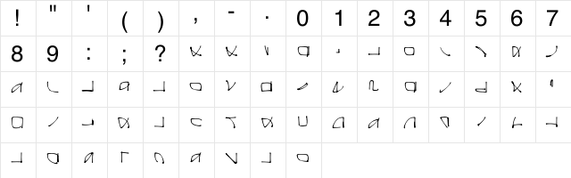 Kampyle Regular  glyph index