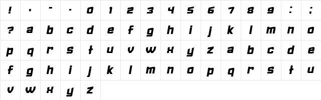 Failed Italic  glyph index