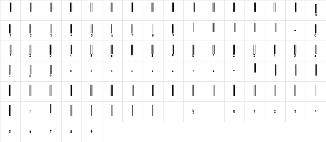 Upc-Half Normal  glyph index