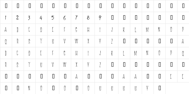 The Redlight Line Free Regular  glyph index