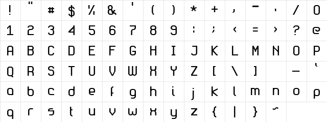 Genx Checker Cyr Regular  glyph index