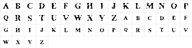 Crackhead Wrestling Federation Regular  glyph index