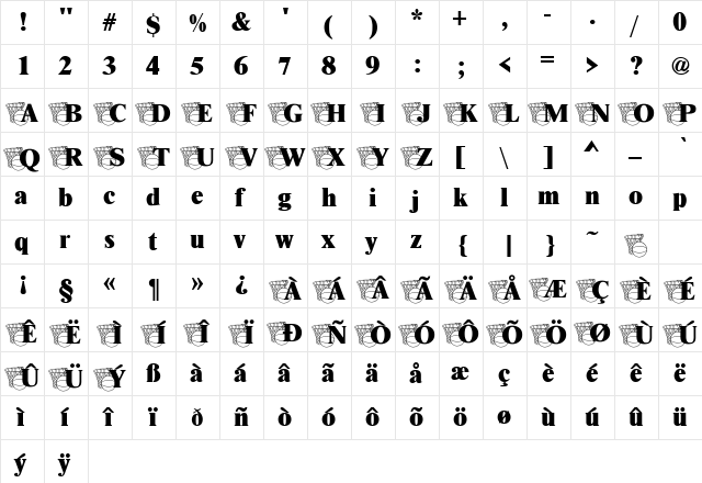 Basketball Becker Normal  glyph index