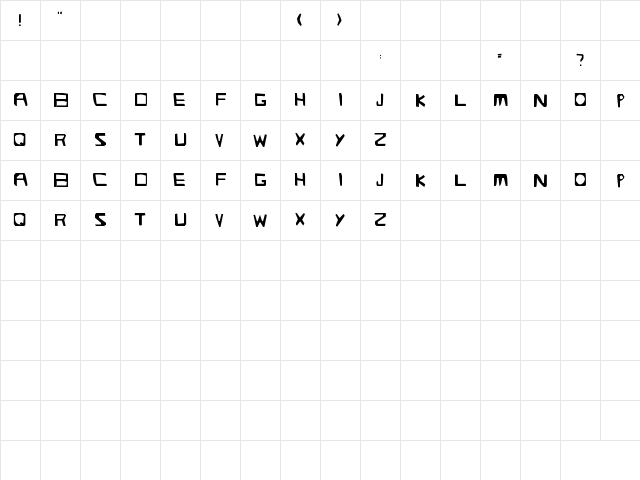manifesto Regular  glyph index