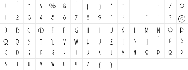 Billionaire medium grunge Regular  glyph index