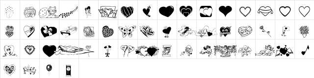 KR Be Mine Again Regular  glyph index