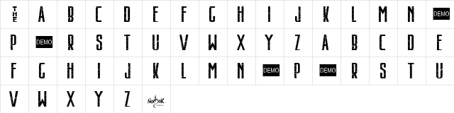 Stairs People DEMO Regular  glyph index