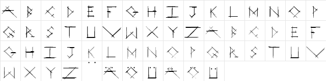 Strokey Bold  glyph index