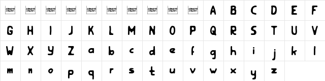 Rootfear (demo) Regular  glyph index