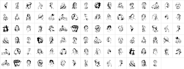 PeopleSketches Regular  glyph index