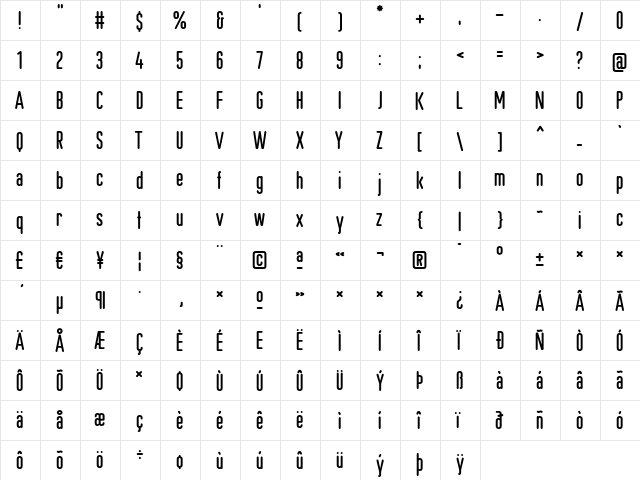 CstBerlinEast OrigRound  glyph index
