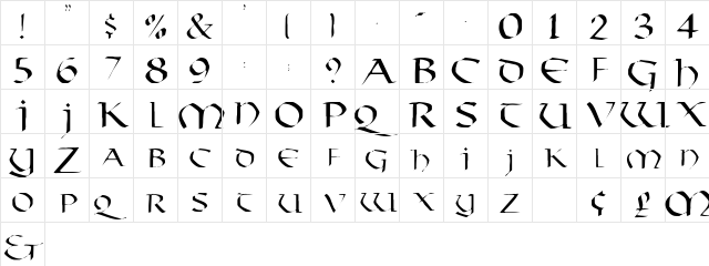 PillageSSK Regular  glyph index