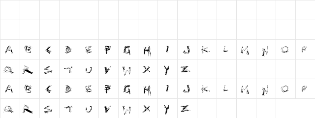 Karrate Kid Regular  glyph index