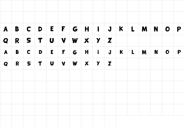 DUCKO DEMO Regular  glyph index