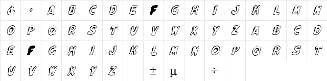 ELFRIDA Regular  glyph index