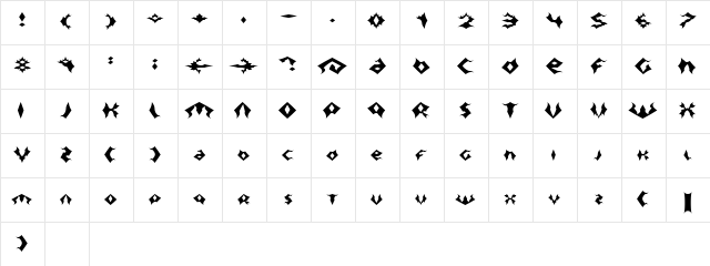 itsalive Regular  glyph index