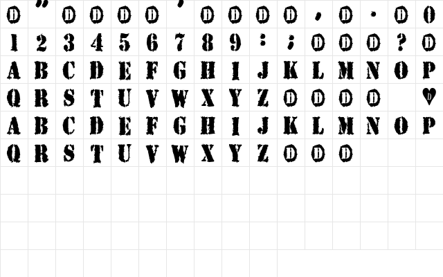 EeewFish Regular  glyph index