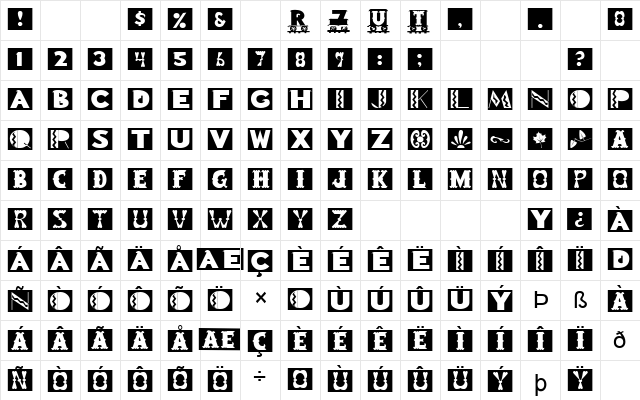 FZ BORDERS 15 Normal  glyph index