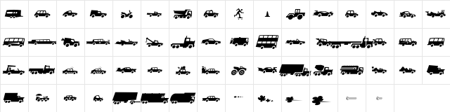 Autofont Regular  glyph index