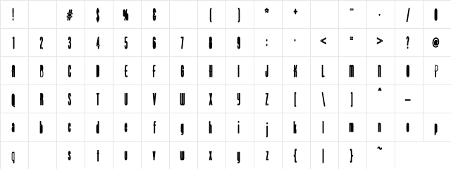 Venus-Normal Hollow Bold Bold  glyph index