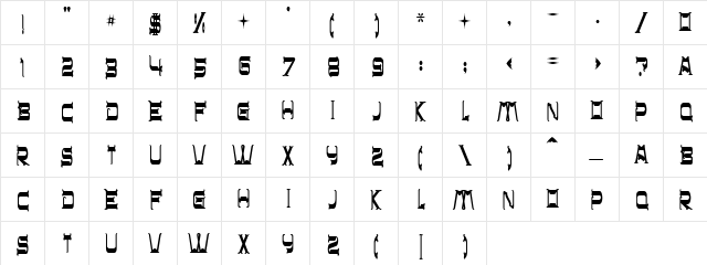 CHR32 Regular  glyph index