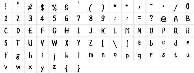 coolstory regular Regular  glyph index