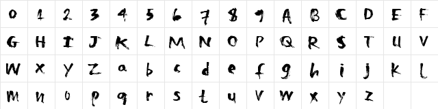 ZombieTreats Regular  glyph index