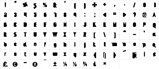 AI kelso BL  glyph index
